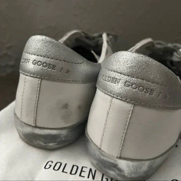 Golden Goose super-star sneakers in white & silver - Picture 6 of 7